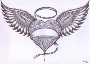 ... heart tattoo how to draw a heart with wings cool heart with wings by