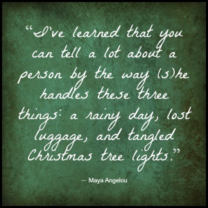 ... luggage, and tangled Christmas tree lights.