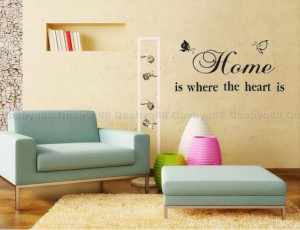 Home is where the heart is Wall Quote decals Removable stickers decor ...
