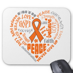 Multiple Sclerosis Awareness Heart Words Mouse Pads
