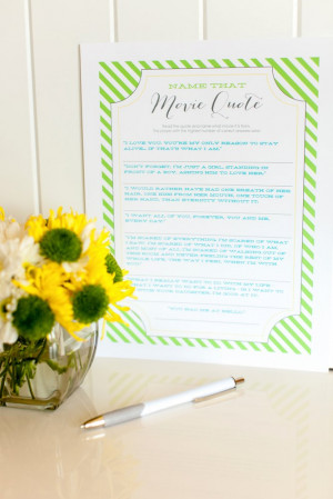to keep guests busy from bridal bingo to romantic movie quotes just ...
