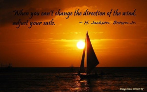 ... the direction of the wind — adjust your sails. ~ H. JACKSON BROWN JR
