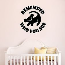 ... King Remember Who You Are Quote - Simba Disney Wall Art Decal Sticker