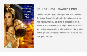 the best quote off time traveler's wife. I love this movie! well ...