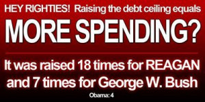 Raised debt ceiling - George W. Bush and Ronald Reagan.