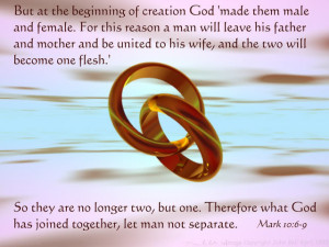 Christian marriage is a three way relationship.