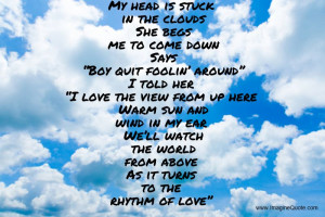 My head is stuck in the clouds