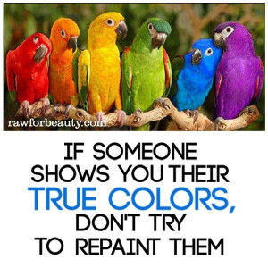 If someone shows you their true colors, don’t try them to repaint ...