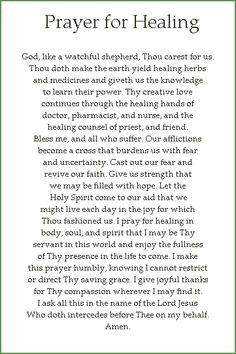 ... Quotes For Healing | CFC - Cluster 2 Chapter D: PRAYER FOR HEALING