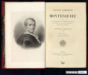 Baron De Montesquieu Frontispice et page de titre
