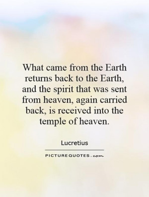 Heaven Quotes Spirit Quotes Earth Quotes Lucretius Quotes
