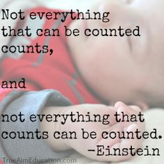 Not everything that counts can be counted - Einstein Click for more ...