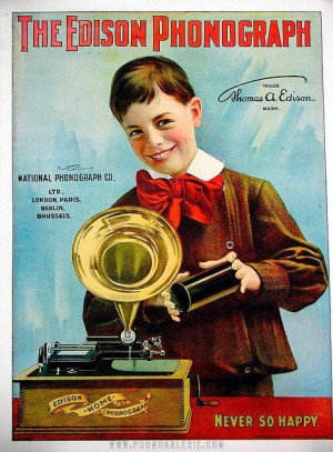 Vintage Advertisement - The Edison Phonograph - late 1800's