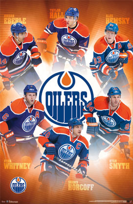 Edmonton Oilers SUPERSTARS NHL Hockey Action Poster (Eberle, Hall ...
