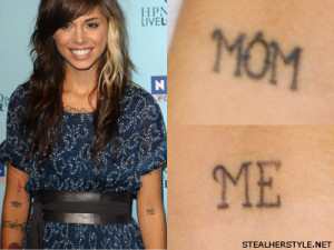 Christina Perri has matching Mom and Me tattoos on the insides of her ...