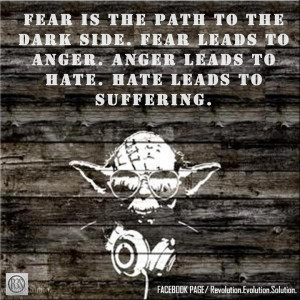 Yoda Fear Is The Path To The Dark Side Fear Leads To Anger Anger