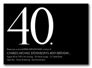 40th Birthday Invitations