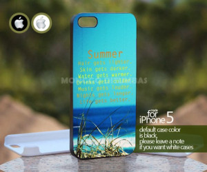 Summer Quotes, Print on Hard Cover iPhone 5 Black Case