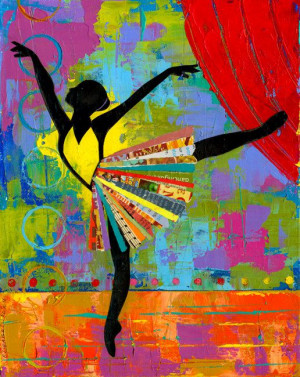 Colorful Black Ballerina Dancer Broadway impasto art of dance byartist ...