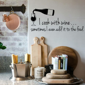 cook with wine' wall sticker quote by snuggledust studios at ...