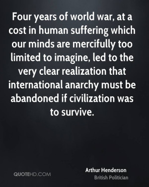 world war, at a cost in human suffering which our minds are mercifully ...