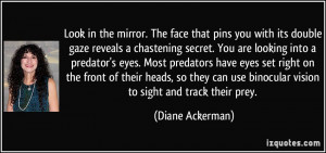 Look in the mirror. The face that pins you with its double gaze ...