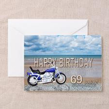 69th birthday beach bike Greeting Card for