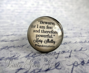 Mary Shelley Frankenstein Book Jewelry - Book Quote Antique Bronze ...