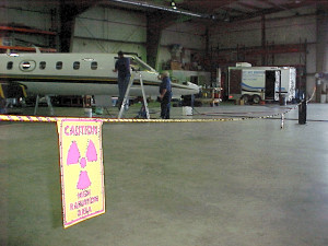 in the cockpit of a Learjet 60 during 12 year inspection.