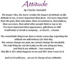 we are in charge of our Attitudes