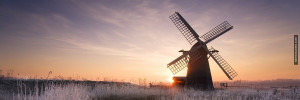 Windmill on a frosty morning Twitter Header Cover