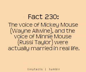 Fact Quote ~ The voice actors of Mickey Mouse and Minnie Mouse were ...