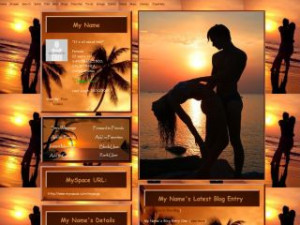 Sunset Love - Sunset Beach Love MySpace Layout Preview