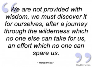 we are not provided with wisdom marcel proust
