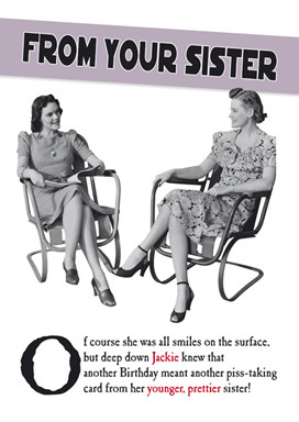 Funny Birthday Card For Older Sister Card for older sister from