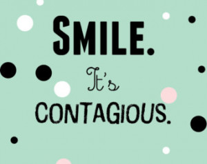 Print Smile it's contagious A4 8x10 PRINT ONLY mint green fun ...