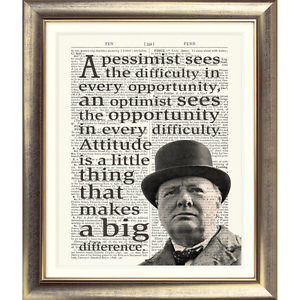 ART-PRINT-ON-ORIGINAL-ANTIQUE-BOOK-PAGE-Sir-Winston-Churchill-Quote ...