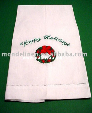 ... tea towel is made of 100% linen... holiday 