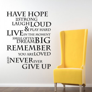 ... Wall Stickers All Designs Have Hope Inspirational Wall Quotes Stickers
