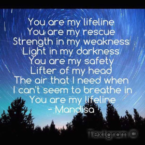 Lifeline' by Mandisa. Mandisa is one of my favorite Christian singers ...