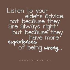 Very true~honor your parents your elders! More