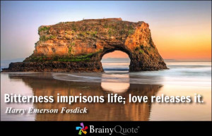 Bitterness imprisons life; love releases it.