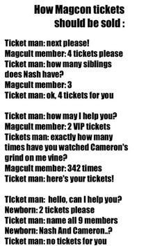 How magcon tickets should be sold. Like, comment request, pin, follow ...