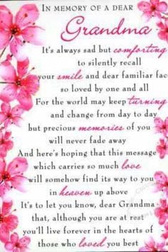 Grandmother poem... Miss you grandmom More