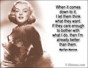 marilyn monroe quotes about letting go