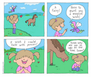 wish I could talk with ponies! – comic via