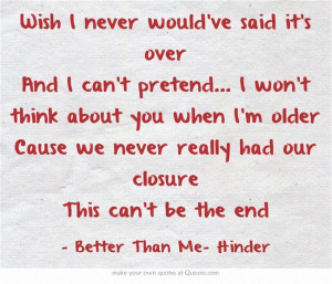 Better Than Me -Hinder