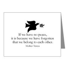 Mother Teresa Quote - Peace Note Cards (Pk of 10) for