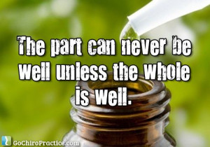 ... The part can never be well unless the whole is well.” ~Plato Quote
