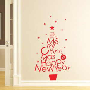 Merry-Christmas-Quotes-Wall-Sticker-Happy-New-Year-Wall-Decal-DIY ...